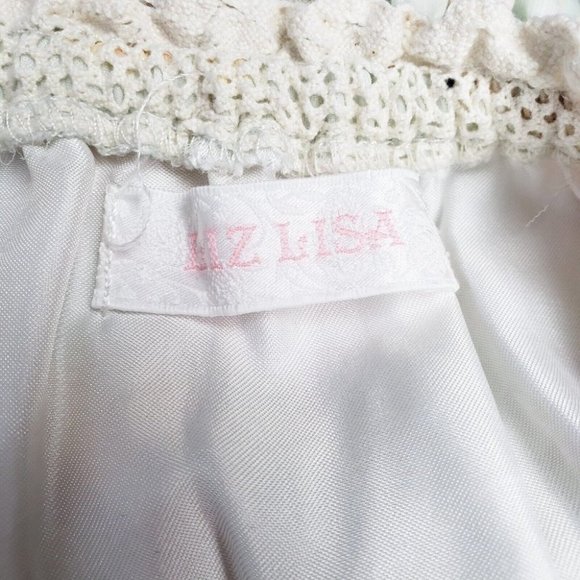 Liz Lisa Green Floral Lace Up Sheer Mini Dress Lolita Cottagecore Kawaii Small - Picture 8 of 8